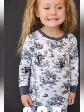 Scoots Nightmare Before Christmas Halloween Town Long Sleeve Pants Pjs 2/3 VGUC